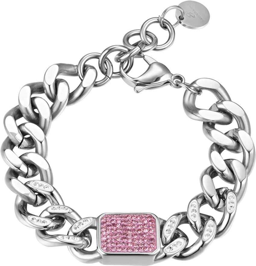 Luca Barra BRACCIALE DONNA IN ACCIAIO CON CRISTALLI FUCSIA