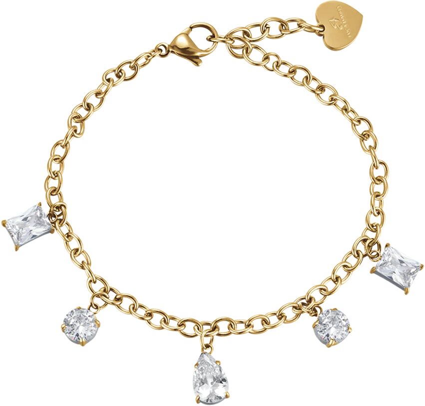 Luca Barra BRACCIALE DONNA IN ACCIAIO IP GOLD CON CRISTALLI BIANCHI