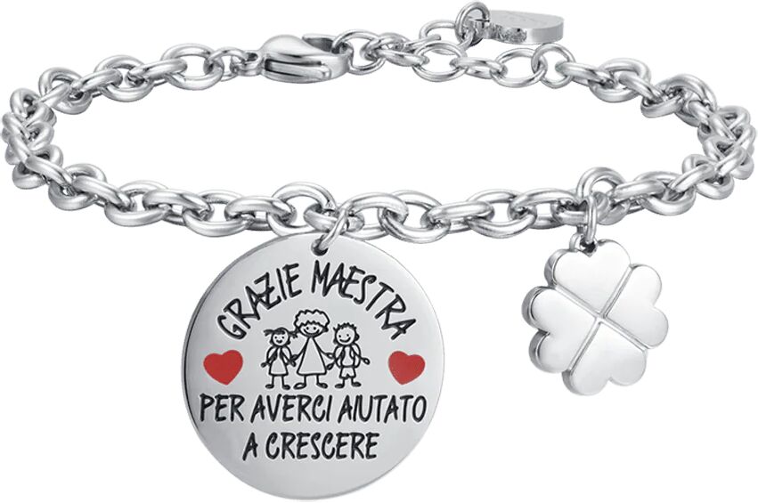 Luca Barra BRACCIALE DONNA IN ACCIAIO GRAZIE MAESTRA PER AVERCI AIUTATO A CRESCERE