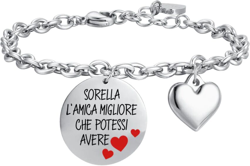 Luca Barra BRACCIALE DONNA IN ACCIAIO SORELLA L'AMICA MIGLIORE CHE POTESSI AVERE