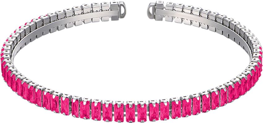 Luca Barra BRACCIALE DONNA IN ACCIAIO CON CRISTALLI FUCSIA