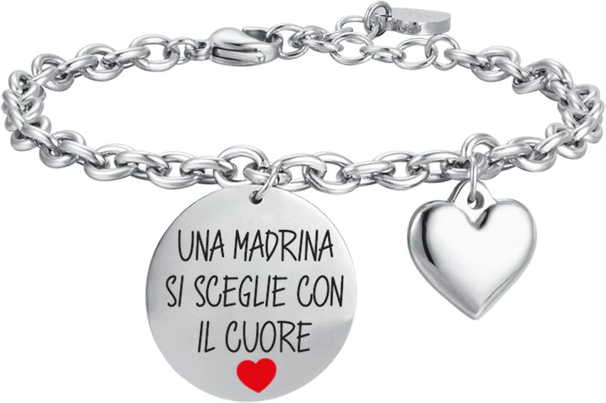 Luca Barra BRACCIALE DONNA IN ACCIAIO UNA MADRINA SI SCEGLIE CON IL CUORE