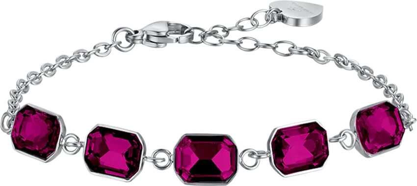 Luca Barra BRACCIALE DONNA IN ACCIAIO CON CRISTALLI FUCSIA