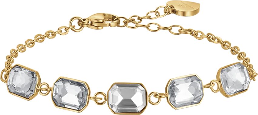 Luca Barra BRACCIALE DONNA IN ACCIAIO IP GOLD CON CRISTALLI BIANCHI