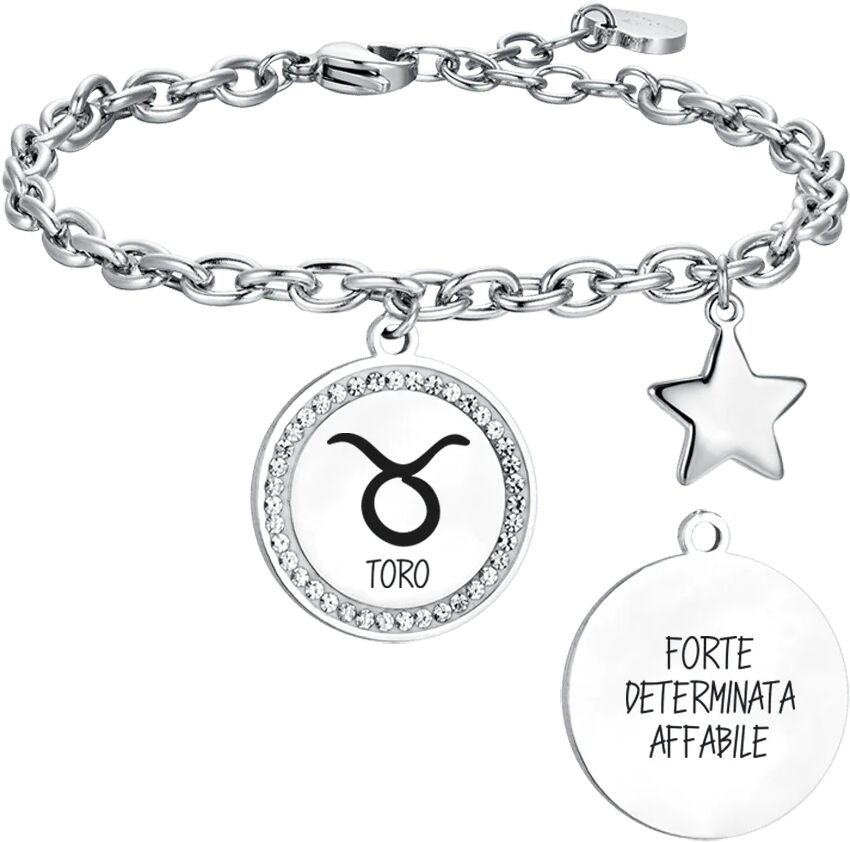 Luca Barra BRACCIALE DONNA IN ACCIAIO SEGNO ZODIACALE TORO PIASTRA