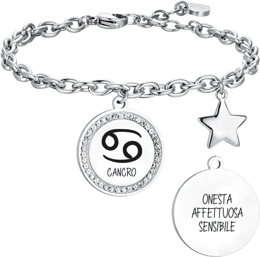 Luca Barra BRACCIALE DONNA IN ACCIAIO SEGNO ZODIACALE CANCRO PIASTRA