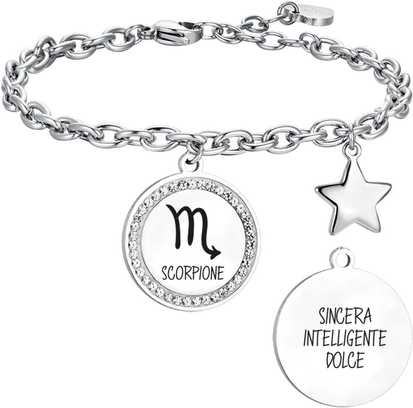 Luca Barra BRACCIALE DONNA IN ACCIAIO SEGNO ZODIACALE SCORPIONE PIASTRA