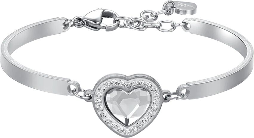 Luca Barra BRACCIALE DONNA IN ACCIAIO CUORE CRISTALLO BIANCO E CRISTALLI BIANCHI