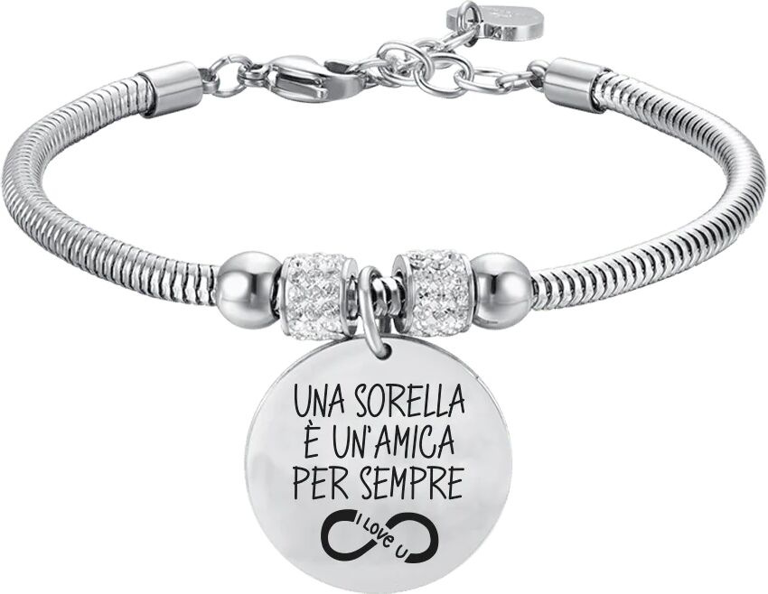 Luca Barra BRACCIALE DONNA IN ACCIAIO UNA SORELLA E' UN'AMICA PER SEMPRE