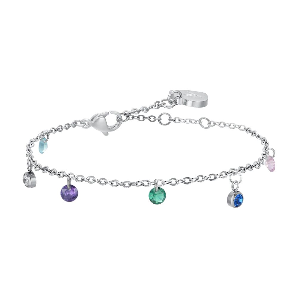 Luca Barra BRACCIALE DONNA IN ACCIAIO CRISTALLI MULTICOLOR