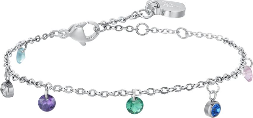 Luca Barra BRACCIALE DONNA IN ACCIAIO CRISTALLI MULTICOLOR