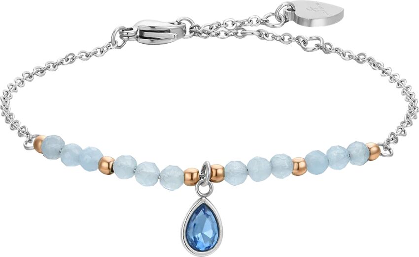 Luca Barra BRACCIALE DONNA IN ACCIAIO AGATA AZZURRA