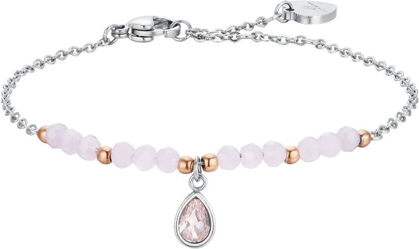 Luca Barra BRACCIALE DONNA IN ACCIAIO AGATA ROSA