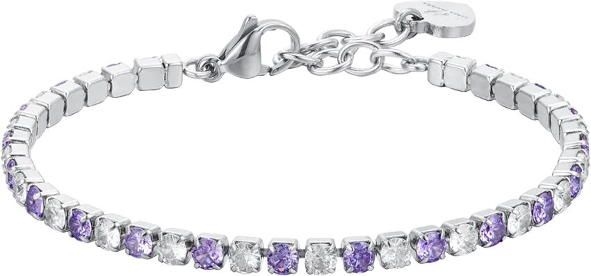 Luca Barra BRACCIALE TENNIS DONNA CRISTALLI VIOLA E BIANCHI