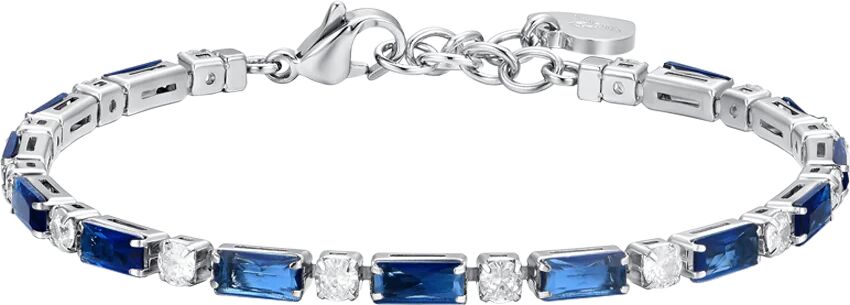 Luca Barra BRACCIALE TENNIS DONNA IN ACCIAIO ZIRCONI BLU