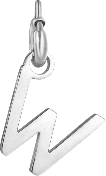 Luca Barra CHARM LETTERA IN ACCIAIO, Argento / W