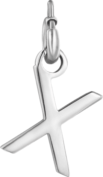 Luca Barra CHARM LETTERA IN ACCIAIO, Argento / X