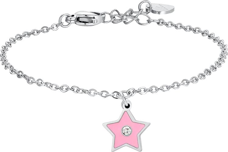 Luca Barra BRACCIALE BAMBINA IN ACCIAIO SMALTO ROSA