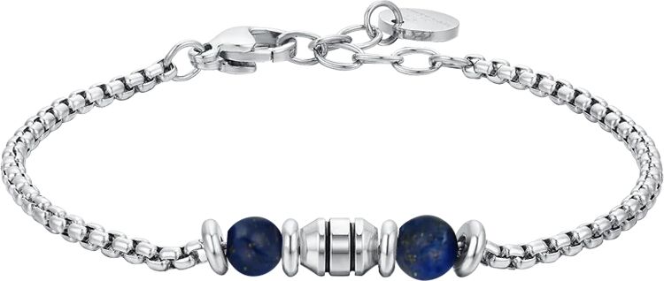 Luca Barra BRACCIALE BAMBINO IN ACCIAIO PIETRE BLU