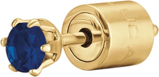 Luca Barra MONO ORECCHINO PUNTO LUCE IN ACCIAIO IP GOLD CON CRISTALLO BLU 3 MM