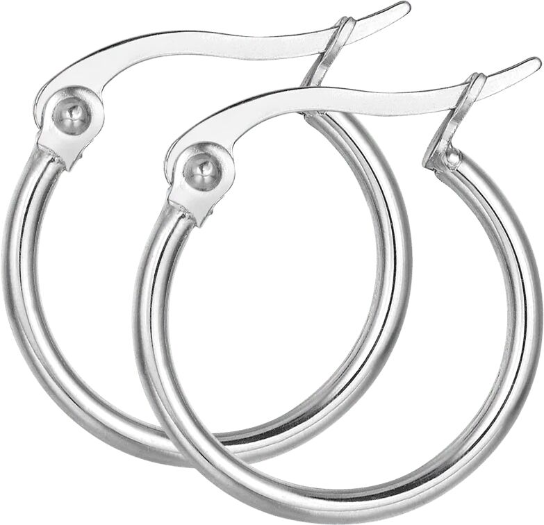 Luca Barra ORECCHINI DONNA CERCHIO IN ACCIAIO DIAMETRO 13 MM, Argento