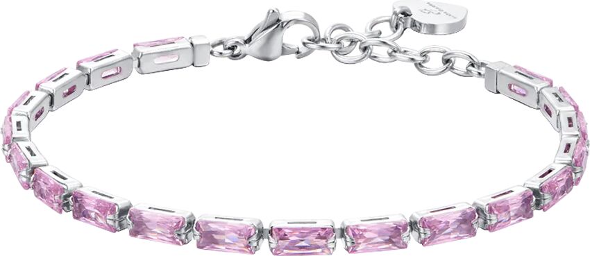 Luca Barra BRACCIALE TENNIS DONNA ZIRCONI BAGUETTE ROSA