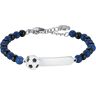 Luca Barra BRACCIALE BAMBINO IN ACCIAIO CON PIETRE BLU E NERE