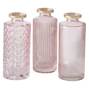 Boltze Set 3 vasi decorativi in vetro Adore Rosé