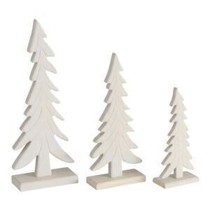 Boltze Set 3 oggetti decorativi in legno di pino Veli Beige