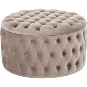 Westwing Collection Pouf contenitore XL in velluto Chiara Beige
