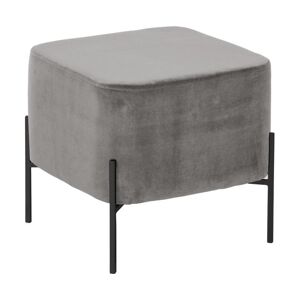 Westwing Collection Pouf in velluto Harper Grigio