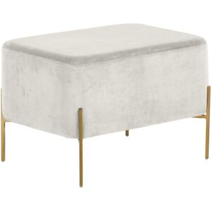 Westwing Collection Pouf ampio in velluto Harper Bianco