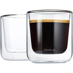 Blomus Bicchiere in vetro a doppia parete Nero 2 pz Trasparente