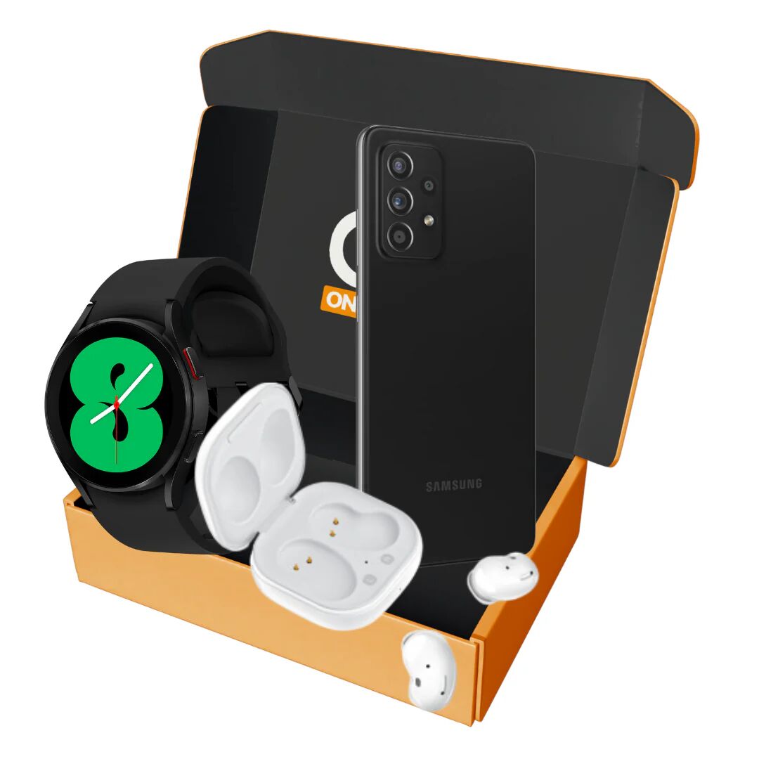 Only Solutions™ OS Box Samsung Galaxy A52s 128gb + Samsung Galaxy Buds Live R180 + Samsung Galaxy Watch4 BT Nero 40MM - Nero 128GB + Samsung Galaxy Watch4 BT nero 40MM / Bianco