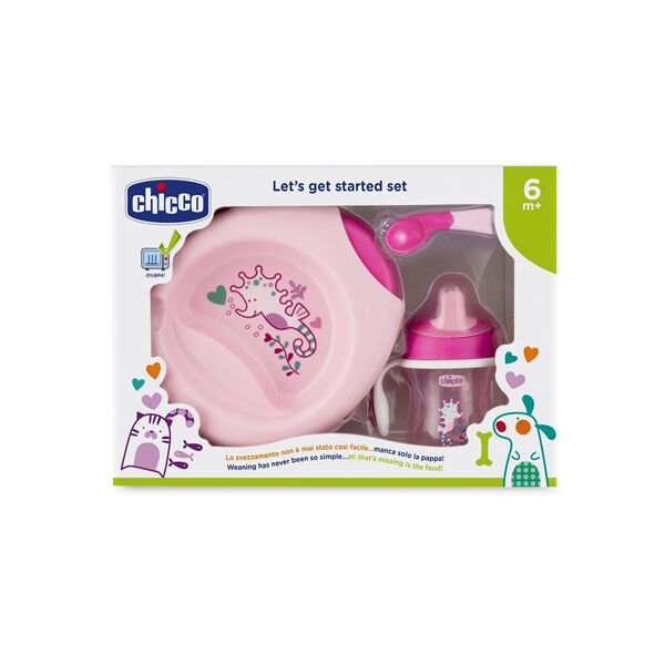 chicco ch set pappa 6m+ rosa c/cucch