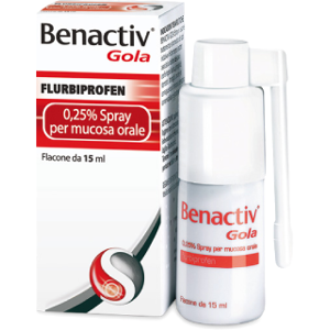 Reckitt Benckiser H.(It.) Spa Benactiv Gola*spray Mucosa Orale 15 Ml 0,25%