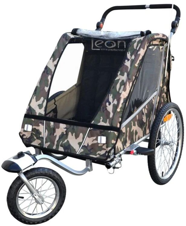 PapilioShop LEON - Rimorchio Per Bicicletta e Passeggino Per 1 o 2 Bambini (LEO23N)