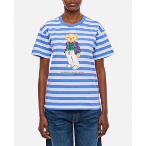 Polo Ralph Lauren T-shirt A Righe Con Orsetto Blu M Donna Blu M