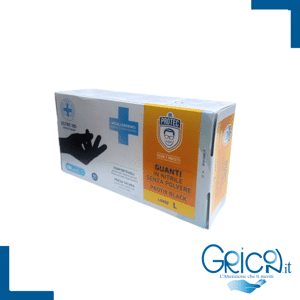 Bericah Guanti in Nitrile Dr. Protec Protix Black Senza Polvere - L