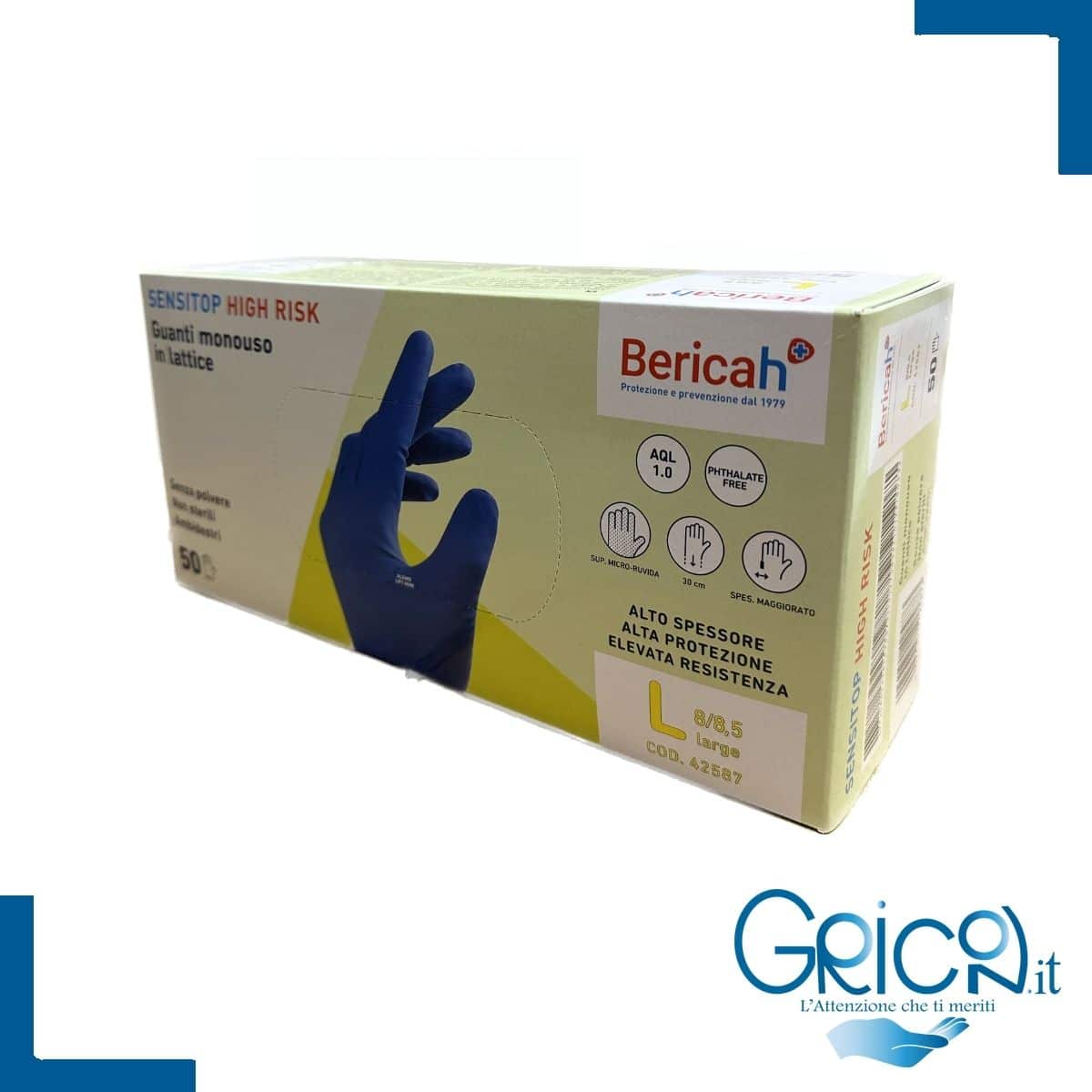 Bericah Sensi Top Guanti in Lattice High Risk Senza Polvere - L