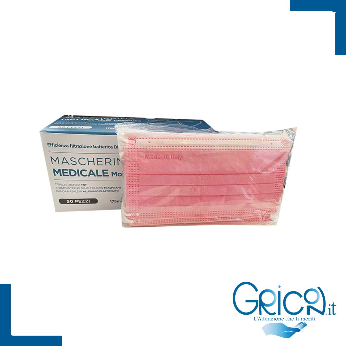 Gricon Mascherine Chirurgiche Colorate Italiane - 50 pz. -