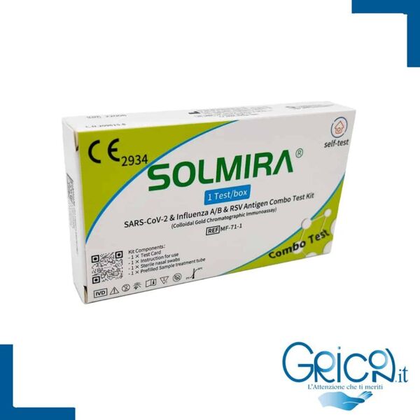 solmira test combo covid influenza a/b & rsv test kit 4 in 1 scadenza 06/24 - 10 pz