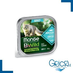 Monge Bwild Grain Free Gatto Merluzzo con ortaggi (fagiolini e carote) 100 g - 1 pz