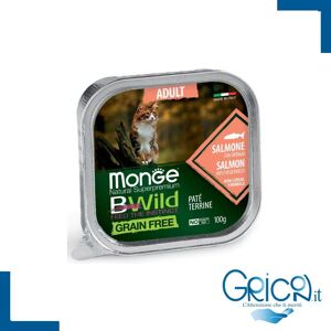 Monge Gatto Bwild Grain Free Salmone con ortaggi (fagiolini e carote) 100 g - 1 pz