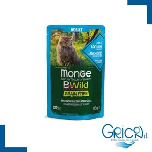 Monge Bwild Grain Free Gatto Sterilizzato Tonno con gamberetti e ortaggi 85 g - 1 pz