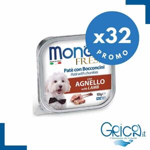 Monge Cane Fresh Paté e Bocconcini con Agnello 100 g - 32 pz