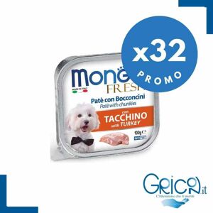 Monge Cane Fresh Paté e Bocconcini con Tacchino 100 g - 32 pz