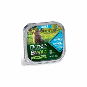 monge bwild grain free gatto acciughe con ortaggi (fagiolini e carote) 100 g - 1 pz