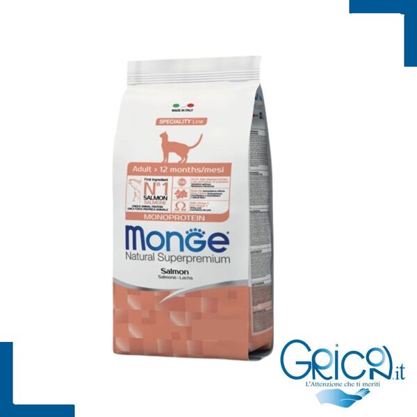 monge - cibo per gatto - adult monoprotein salmone - 10 kg - 1 sacco
