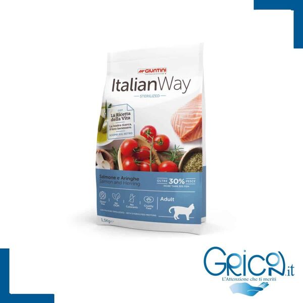 italian way gatto sterilized salmone e aringhe - 2+ sacchi